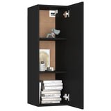10 Piece TV Cabinet Set Black Engineered Wood - Rear View