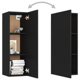 10 Piece TV Cabinet Set Black Engineered Wood - Extra Image