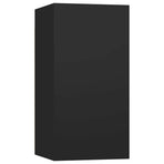 8 Piece TV Cabinet Set Black Engineered Wood