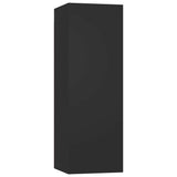 8 Piece TV Cabinet Set Black Engineered Wood