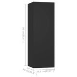 3 Piece TV Cabinet Set Black Engineered Wood - Close-Up Angle