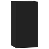 6 Piece TV Cabinet Set Black Engineered Wood