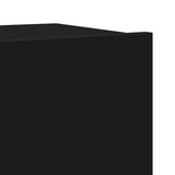 6 Piece TV Cabinet Set Black Engineered Wood - Low Angle