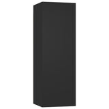 7 Piece TV Cabinet Set Black Engineered Wood