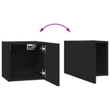 10 Piece TV Cabinet Set Black Engineered Wood - Low Angle