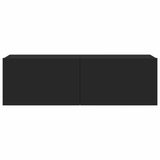 8 Piece TV Cabinet Set Black Engineered Wood - Close-Up Angle