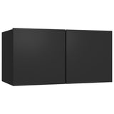 TV Cabinets 8 pcs Black Engineered Wood