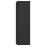 4 Piece TV Cabinet Set Black Engineered Wood - Top-Down View