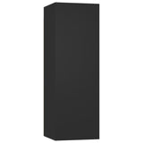 4 Piece TV Cabinet Set Black Engineered Wood - 45-Degree Angle