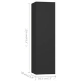 4 Piece TV Cabinet Set Black Engineered Wood - Close-Up Angle