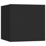 10 Piece TV Cabinet Set Black Engineered Wood - Close-Up Angle
