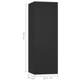 10 Piece TV Cabinet Set Black Engineered Wood