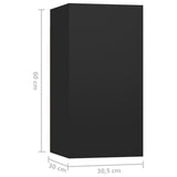 10 Piece TV Cabinet Set Black Engineered Wood