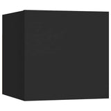 9 Piece TV Cabinet Set Black Engineered Wood - Top-Down View