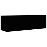 9 Piece TV Cabinet Set Black Engineered Wood - 45-Degree Angle