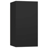 9 Piece TV Cabinet Set Black Engineered Wood