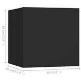 9 Piece TV Cabinet Set Black Engineered Wood - Low Angle