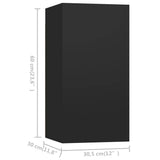 9 Piece TV Cabinet Set Black Engineered Wood - Extra Image