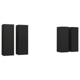 TV Cabinets 4 pcs Black 30.5x30x90 cm Engineered Wood - Front View