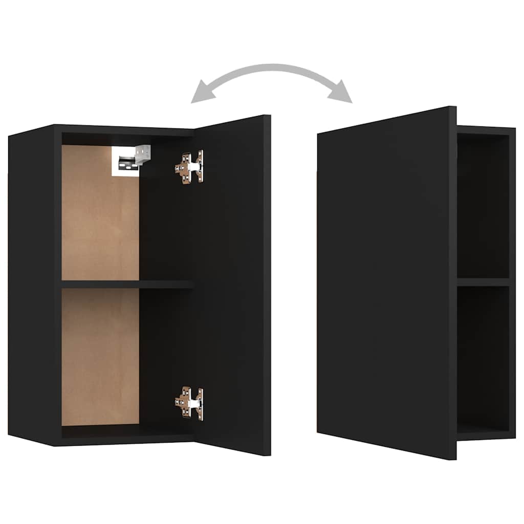 7 Piece TV Cabinet Set Black 30,5x30x60 cm Engineered Wood