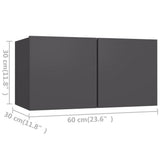 TV Cabinets 4 pcs Grey 60x30x30 cm Engineered Wood