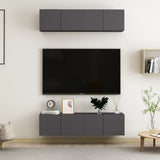 TV Cabinets 4 pcs Grey 60x30x30 cm Engineered Wood