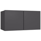 4 Piece TV Cabinet Set Grey Engineered Wood - Top-Down View