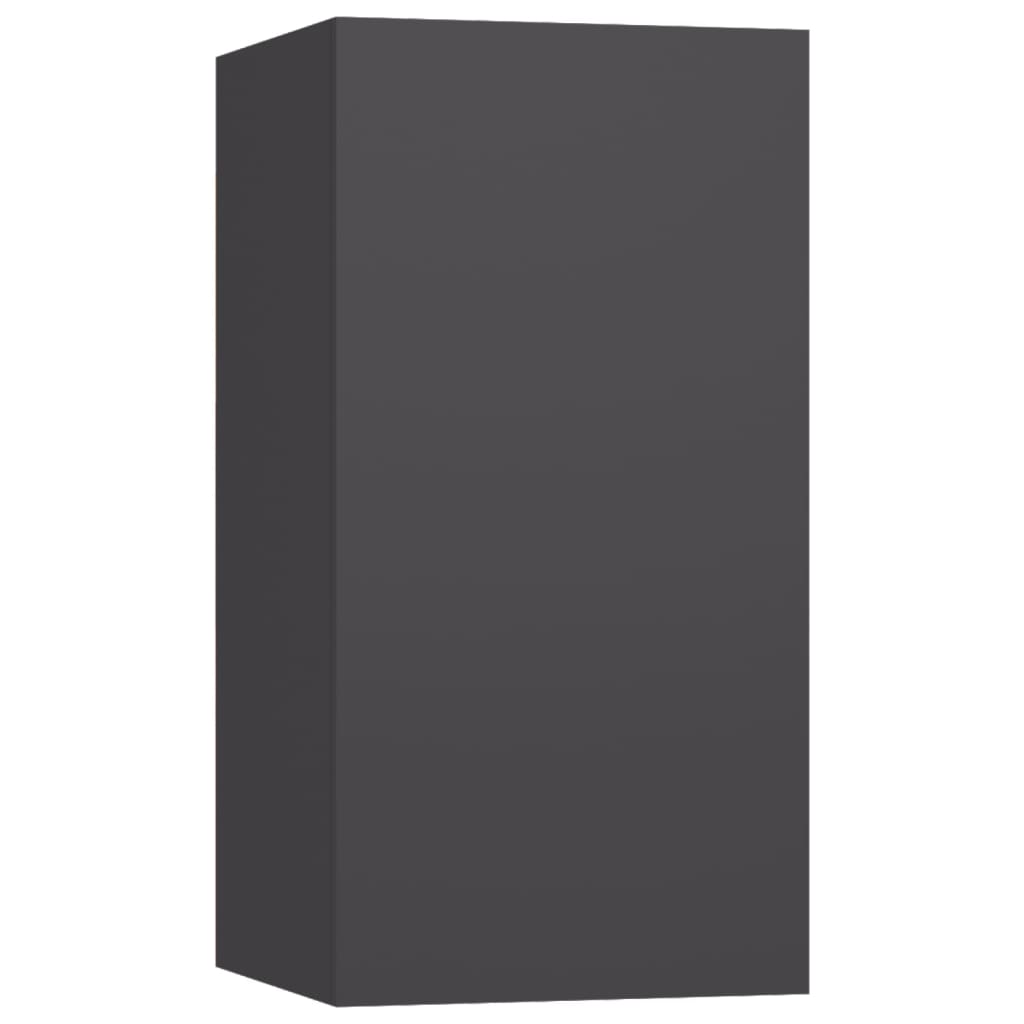 4 Piece TV Cabinet Set Grey Engineered Wood