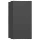 4 Piece TV Cabinet Set Grey Engineered Wood - 45-Degree Angle