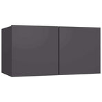 8 Piece Wall-mounted TV Cabinet Set Grey Engineered Wood