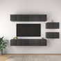 8 Piece Wall-mounted TV Cabinet Set Grey Engineered Wood