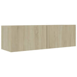 4 Piece TV Cabinet Set Sonoma Oak Engineered Wood - Rear View