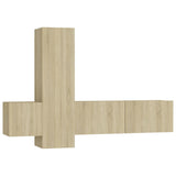 3 Piece TV Cabinet Set Sonoma Oak Engineered Wood - Front View