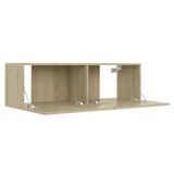 3 Piece TV Cabinet Set Sonoma Oak Engineered Wood - Close-Up Angle