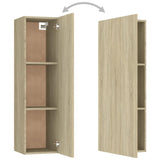 3 Piece TV Cabinet Set Sonoma Oak Engineered Wood - Low Angle