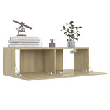 8 Piece TV Cabinet Set Sonoma Oak Engineered Wood - Top-Down View