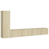 3 Piece TV Cabinet Set Sonoma Oak Engineered Wood - Front View