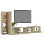 3 Piece TV Cabinet Set Sonoma Oak Engineered Wood - Side View