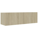 4 Piece TV Cabinet Set Sonoma Oak Engineered Wood - Top-Down View