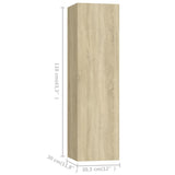 4 Piece TV Cabinet Set Sonoma Oak Engineered Wood - Close-Up Angle