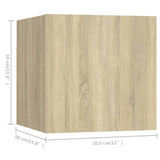 7 Piece TV Cabinet Set Sonoma Oak Engineered Wood - Close-Up Angle