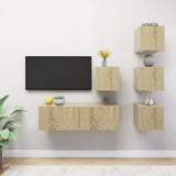 5 Piece TV Cabinet Set Sonoma Oak Engineered Wood