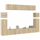 8 Piece TV Cabinet Set Sonoma Oak Engineered Wood - Side View