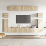 8 Piece TV Cabinet Set Sonoma Oak Engineered Wood