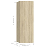 4 Piece TV Cabinet Set Sonoma Oak Engineered Wood - Close-Up Angle