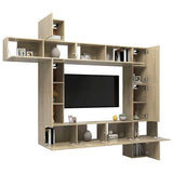 9 Piece TV Cabinet Set Sonoma Oak Engineered Wood