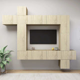 9 Piece TV Cabinet Set Sonoma Oak Engineered Wood