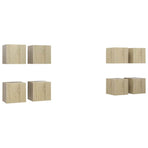 8 Piece Wall-mounted TV Cabinet Set Sonoma Oak 30,5x30x30 cm