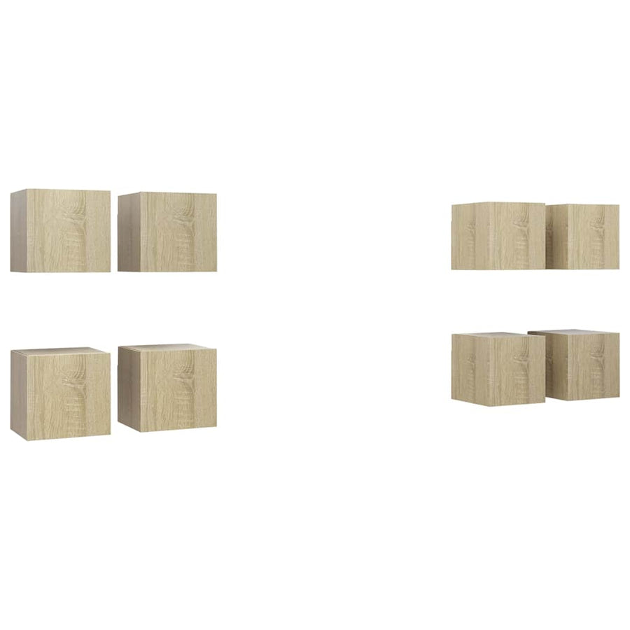 8 Piece Wall-mounted TV Cabinet Set Sonoma Oak 30,5x30x30 cm