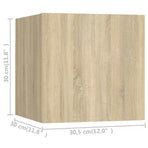 8 Piece Wall-mounted TV Cabinet Set Sonoma Oak 30,5x30x30 cm